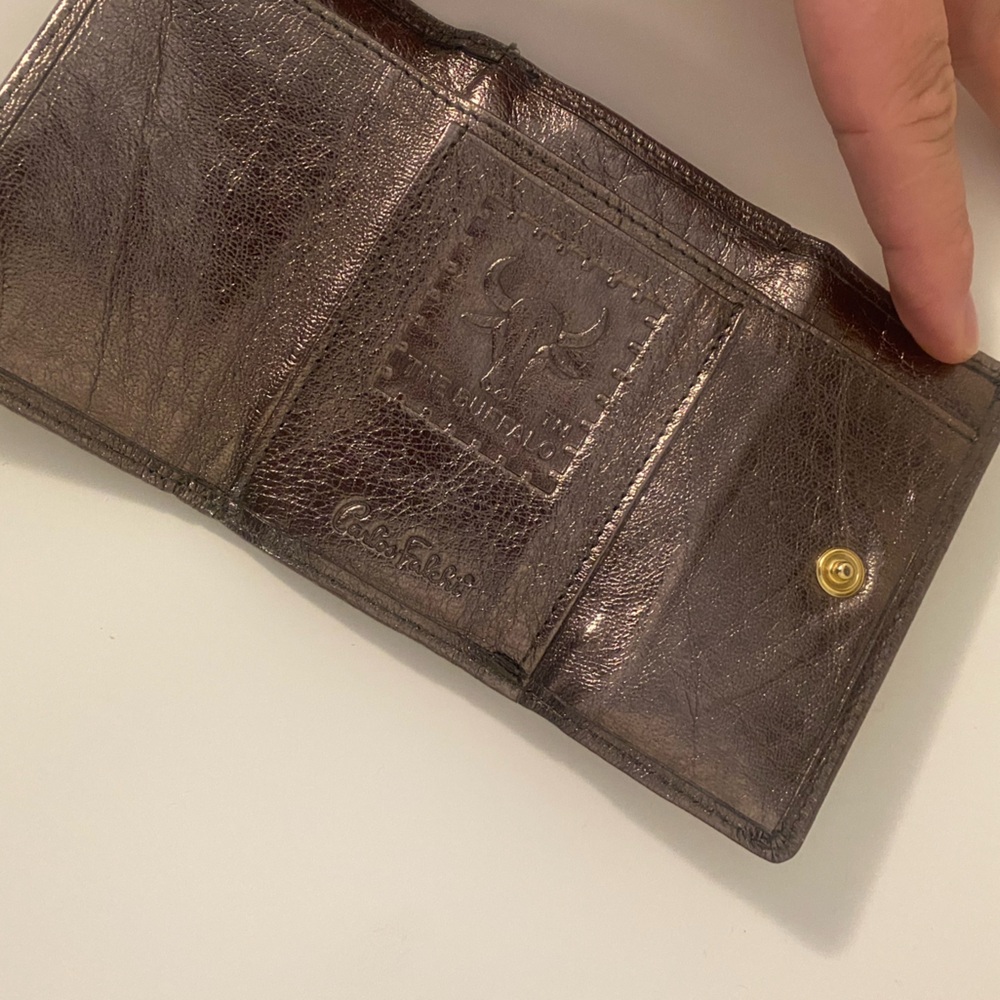 Carlos Falchi Rich Metallic Brown Leather Wallet - Picture 7 of 11